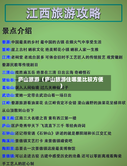 庐山旅游（庐山旅游住哪里比较方便）-第1张图片