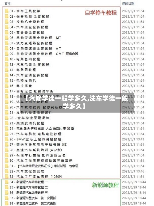 【汽修学徒一般学多久,洗车学徒一般学多久】-第1张图片