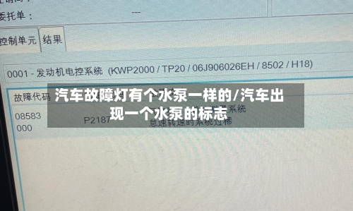 汽车故障灯有个水泵一样的/汽车出现一个水泵的标志-第1张图片