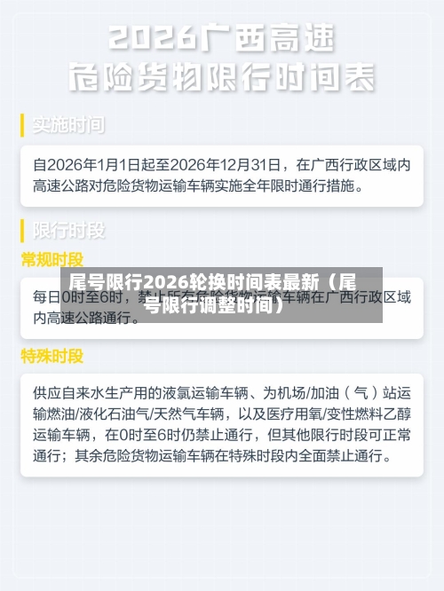 尾号限行2026轮换时间表最新（尾号限行调整时间）-第1张图片