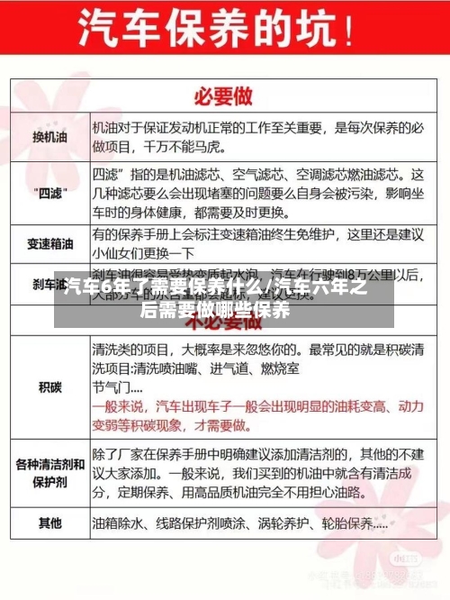 汽车6年了需要保养什么/汽车六年之后需要做哪些保养-第1张图片