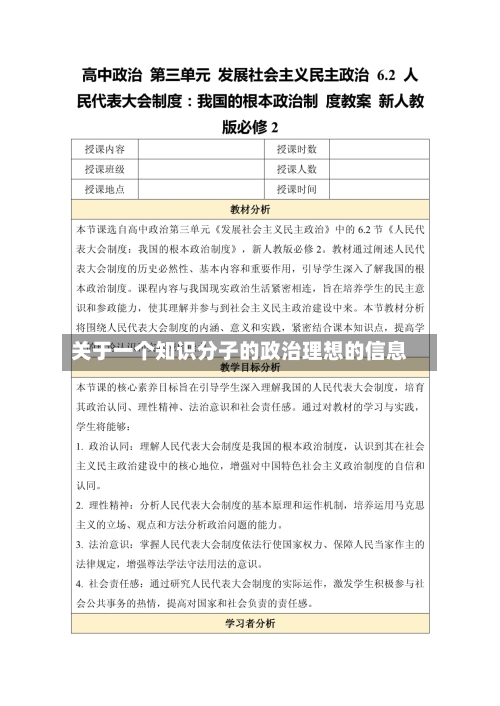 关于一个知识分子的政治理想的信息-第1张图片