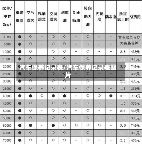 汽车保养记录表/汽车保养记录表图片-第1张图片