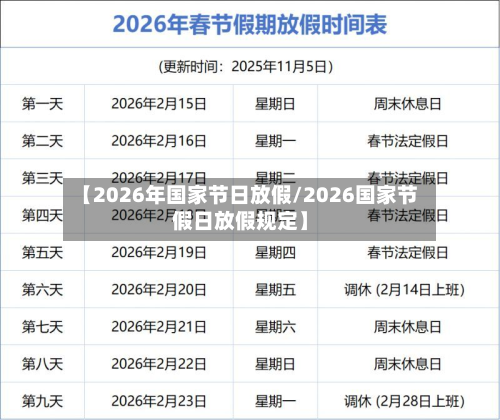 【2026年国家节日放假/2026国家节假日放假规定】-第1张图片