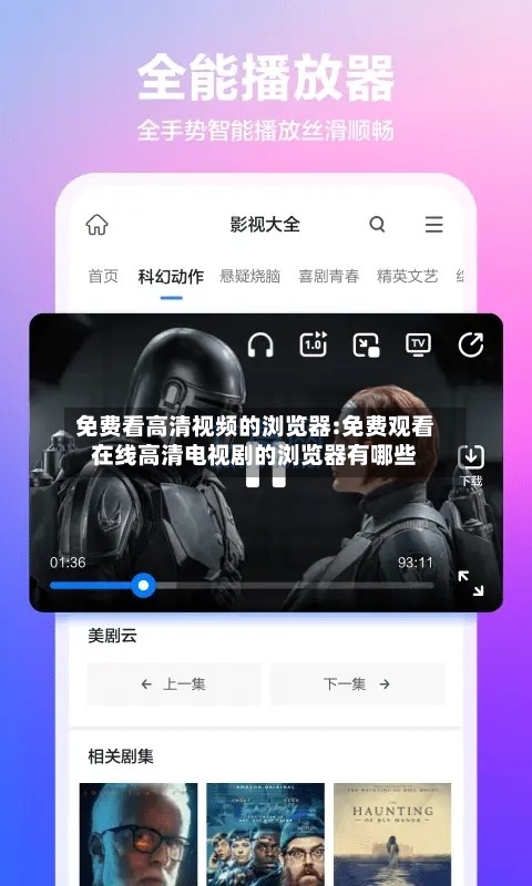 免费看高清视频的浏览器:免费观看在线高清电视剧的浏览器有哪些-第1张图片