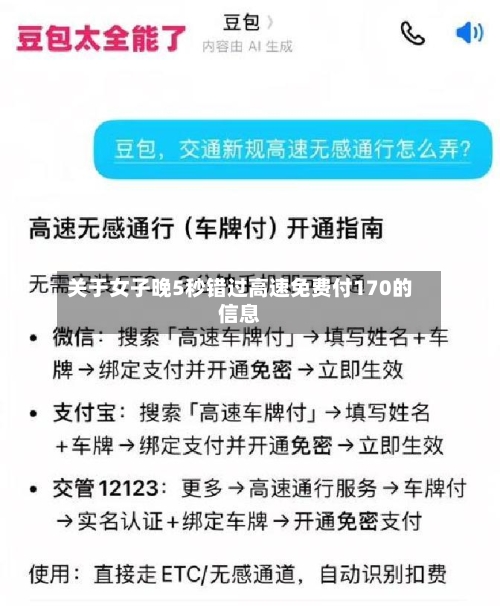 关于女子晚5秒错过高速免费付170的信息-第1张图片