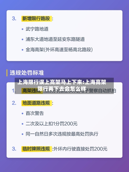 上海限行误上高架马上下来:上海高架限行再下去会怎么样-第1张图片