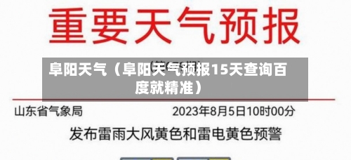 阜阳天气（阜阳天气预报15天查询百度就精准）-第1张图片