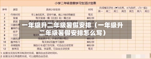 一年级升二年级暑假安排(一年级升二年级暑假安排怎么写)-第1张图片