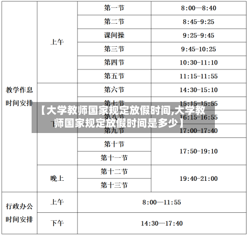 【大学教师国家规定放假时间,大学教师国家规定放假时间是多少】-第1张图片