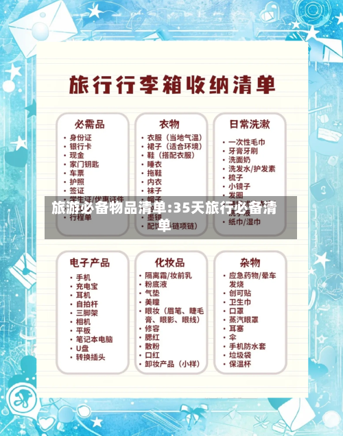 旅游必备物品清单:35天旅行必备清单-第1张图片